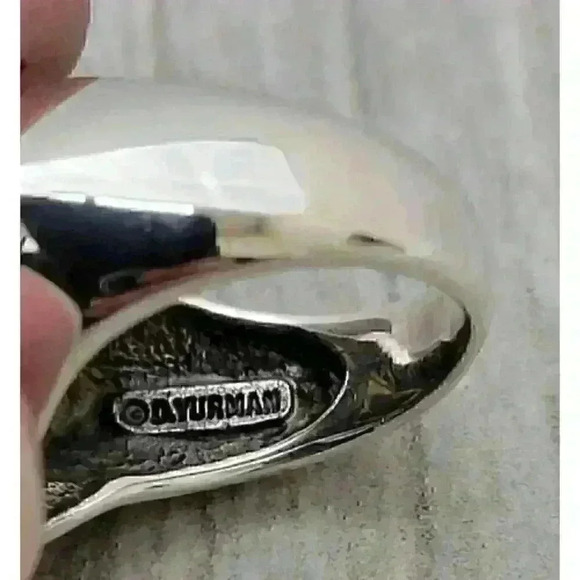 David Yurman Quatrefoil 18K Gold Sterling Silver Onyx Pink Tourmaline Ring SZ 6 - Picture 11 of 11